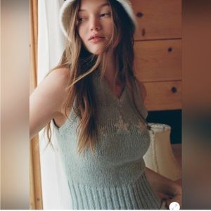 Kimchi Blue Jones Sparkly Printed Sweater Vest Urban Outfitters